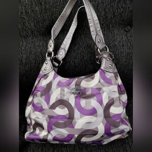 Coach Purple and Silver Hobo Bag